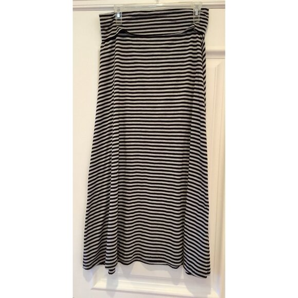 New Directions Maxi Skirt Black and White Stretch Long Soft Size Small Pull On - Picture 1 of 9